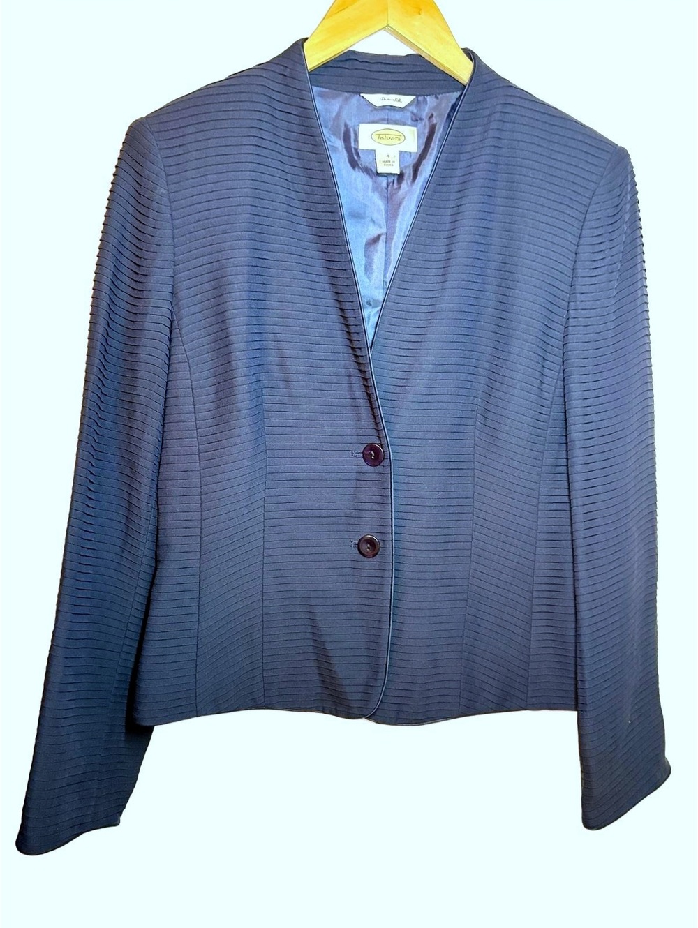 Talbots Navy 100% Silk pleated cardigan/blazer4